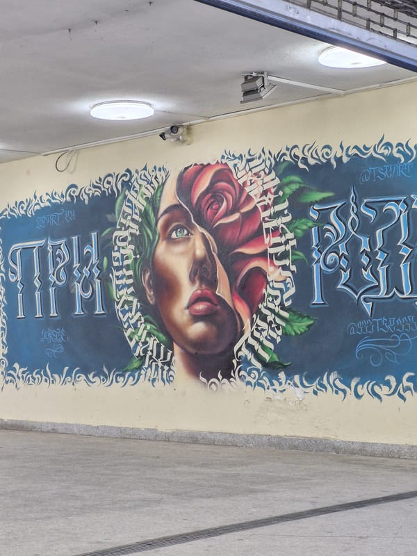 Spring afternoon walk through Sofia captures street art and city life