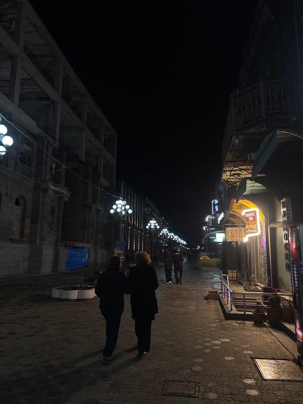 Evening stroll through Gyumri captures birthday celebration and urban scenes