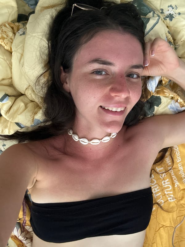 Woman photographed in multiple poses at Mũi Né resort