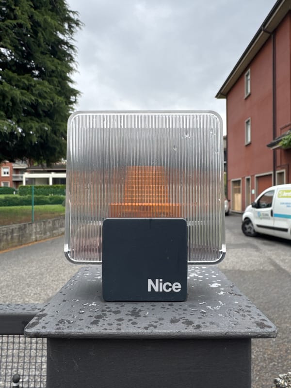 Security gate system photographed in Longone al Segrino, Italy