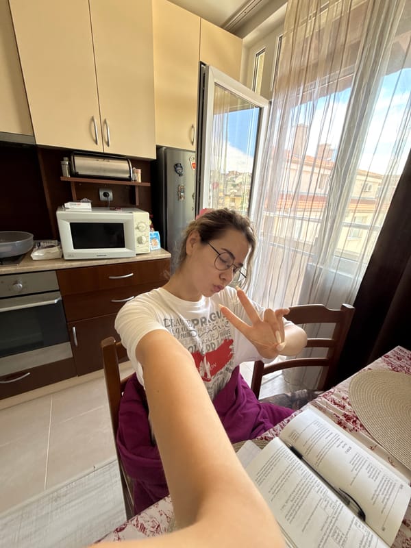 Student's morning study session documented in Blagoevgrad, Bulgaria