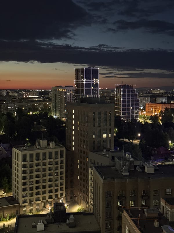 Nighttime construction and city views documented in Izhevsk, Russia