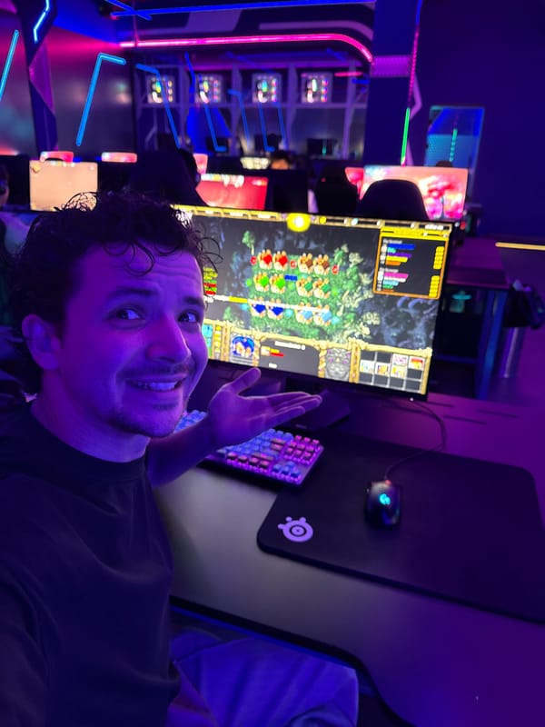 Man takes selfie with gaming setup in Tashkent