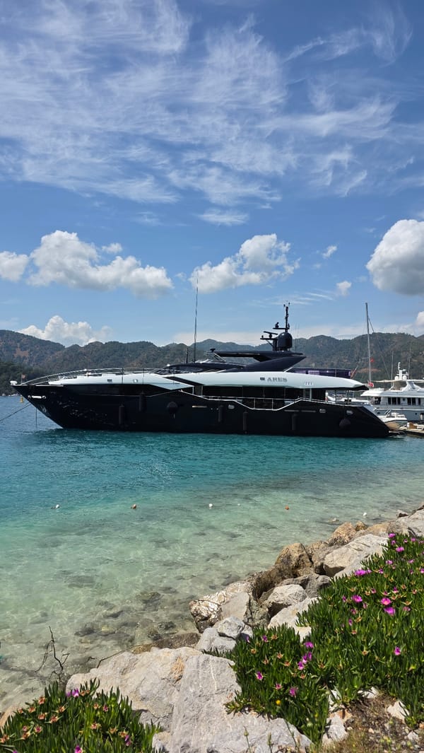 Luxury yacht ARES spotted docked in Fethiye, Turkey