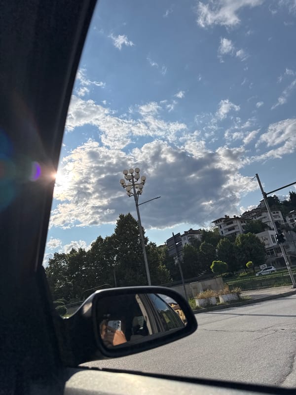 Behind the wheel in Smolyan on a sunny afternoon