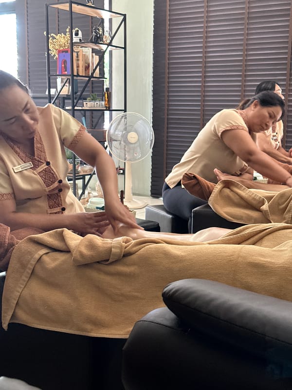 Traditional foot massage sessions at Thai spa