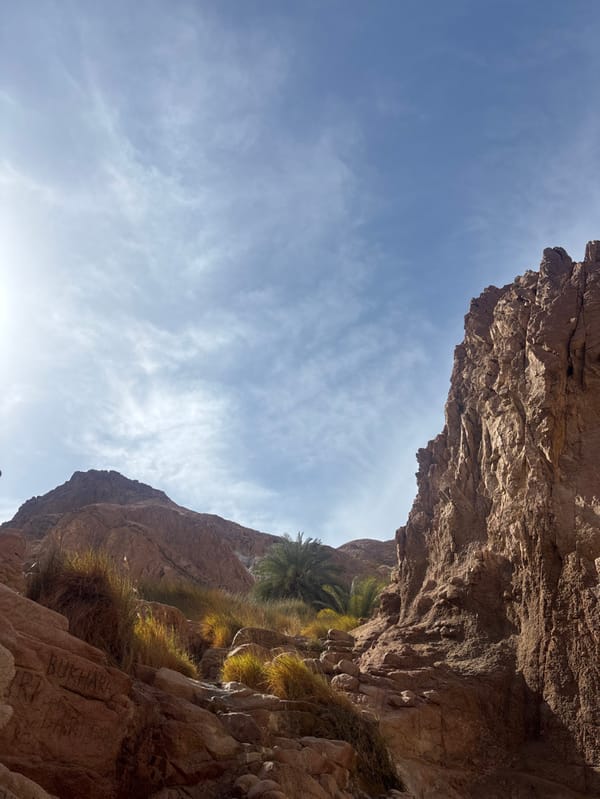 Desert canyon landscapes documented near Dahab, Egypt