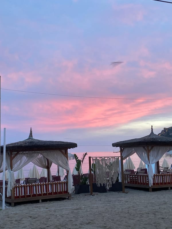 Sunset beach scene captured in Alanya, Turkey