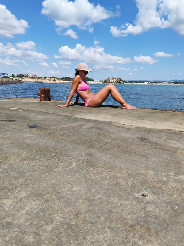 Sunny pier day on the Bulgarian Black Sea coast