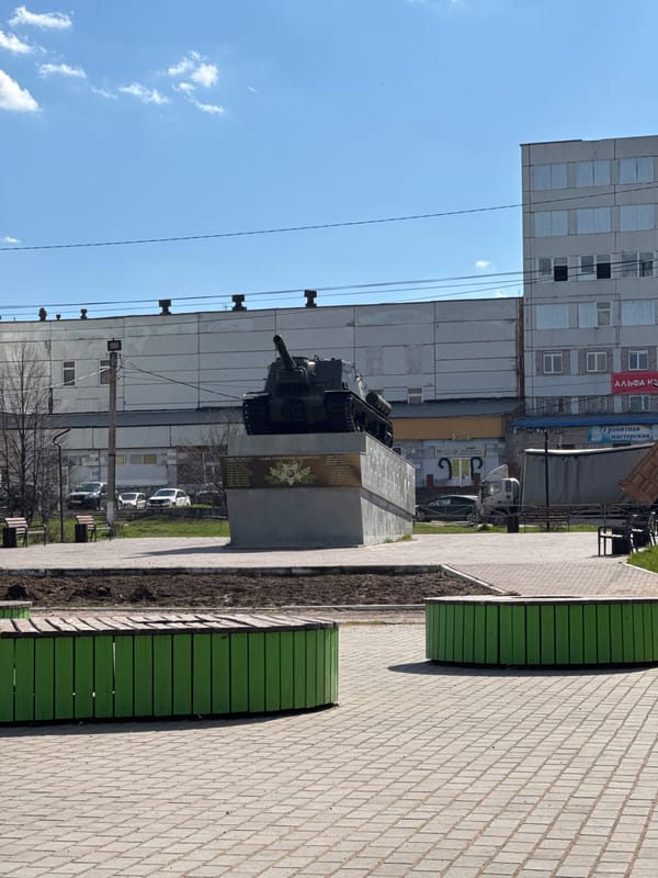 Woman documents morning walk through Chaikovsky, Russia with selfies