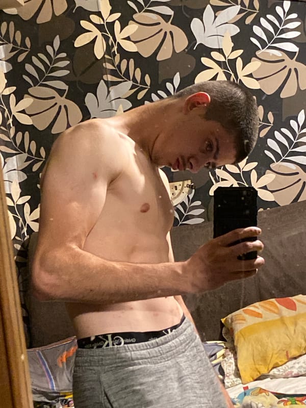 Young man documents selfies and social posts in Bulgarian town