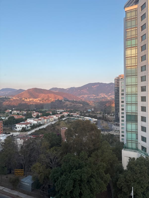High-rise valley views and taxi decoration captured in Mexico