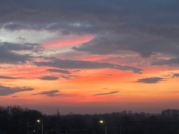 Vibrant sunset captured by witnesses in Plovdiv, Bulgaria