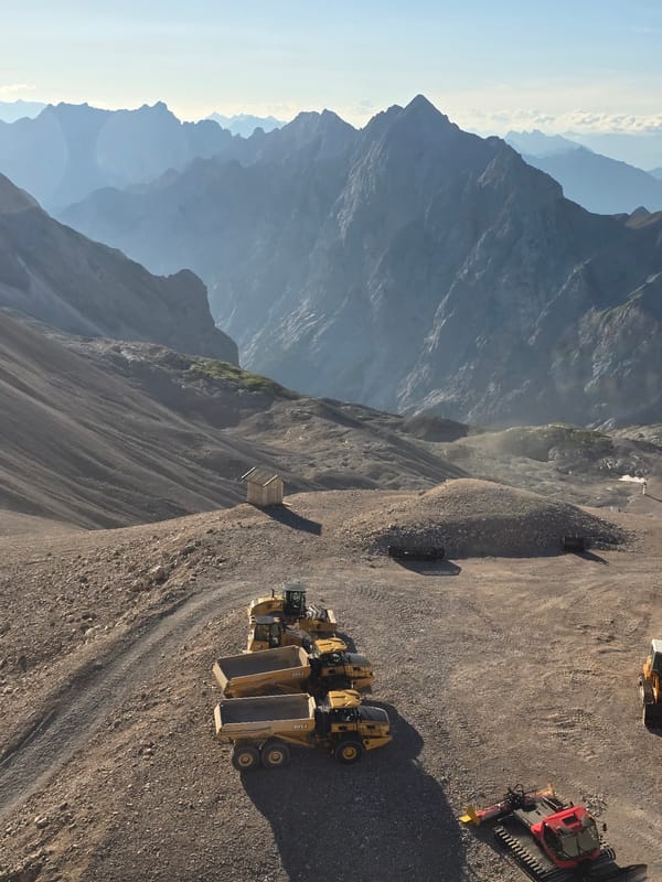 Construction activity spotted in the Bavarian Alps near Garmisch-Partenkirchen