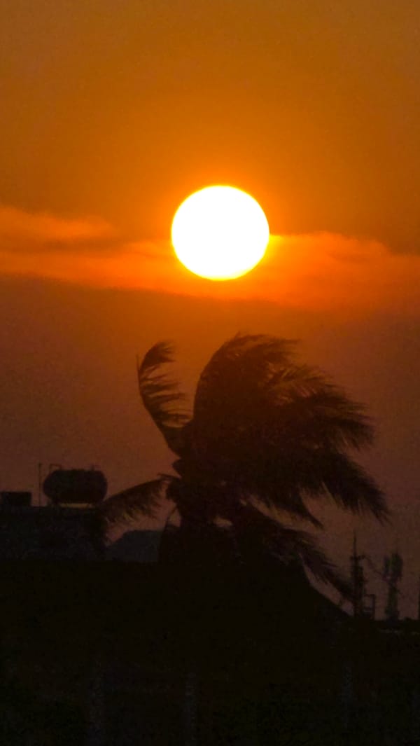 Orange sunset captured over Nha Trang waterfront