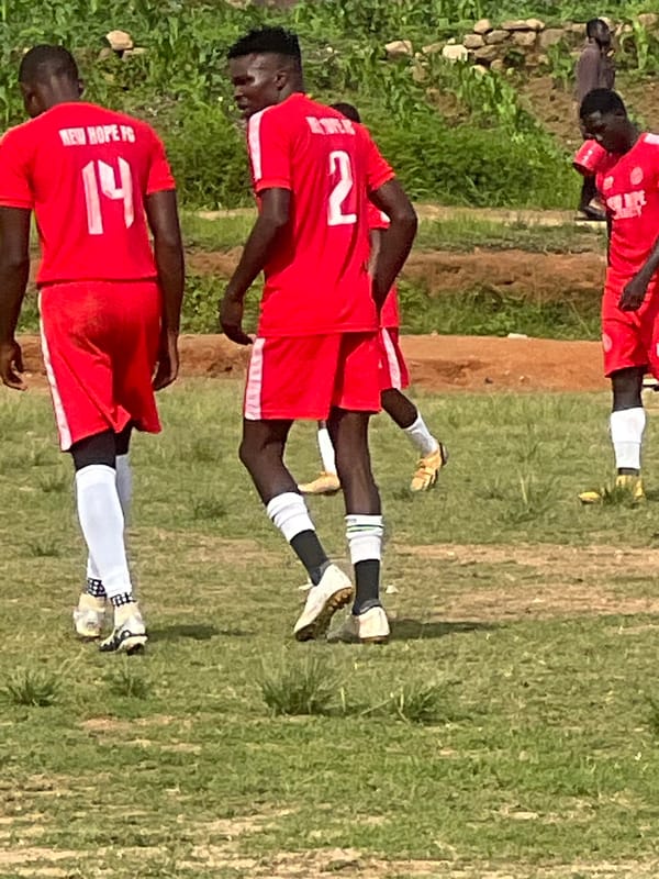 New Hope FC and rivals train on a Jos pitch