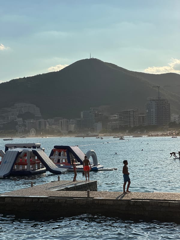 Sunny afternoon along the Budva waterfront and beach