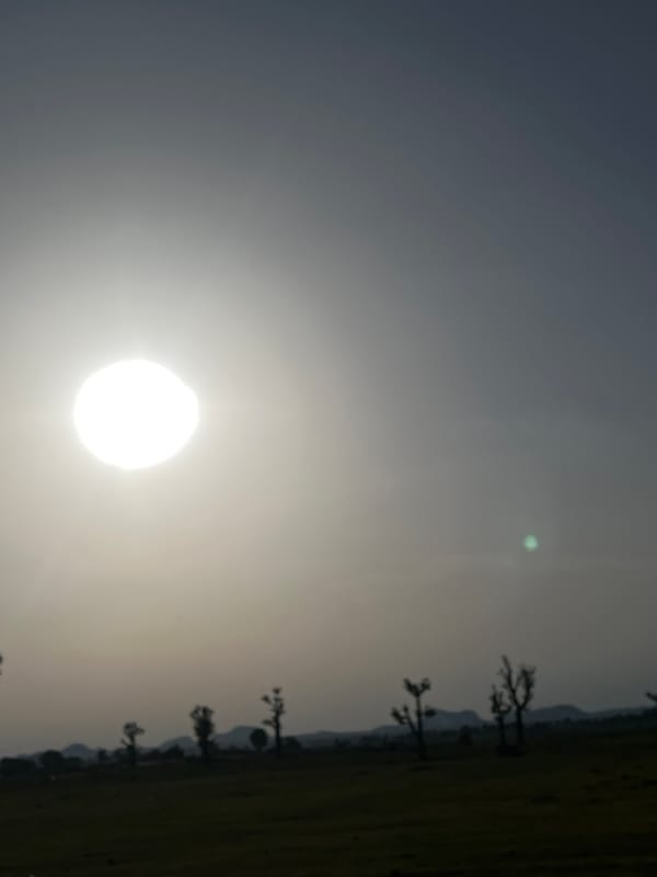 Sunset captured over rural landscape in Bauchi, Nigeria