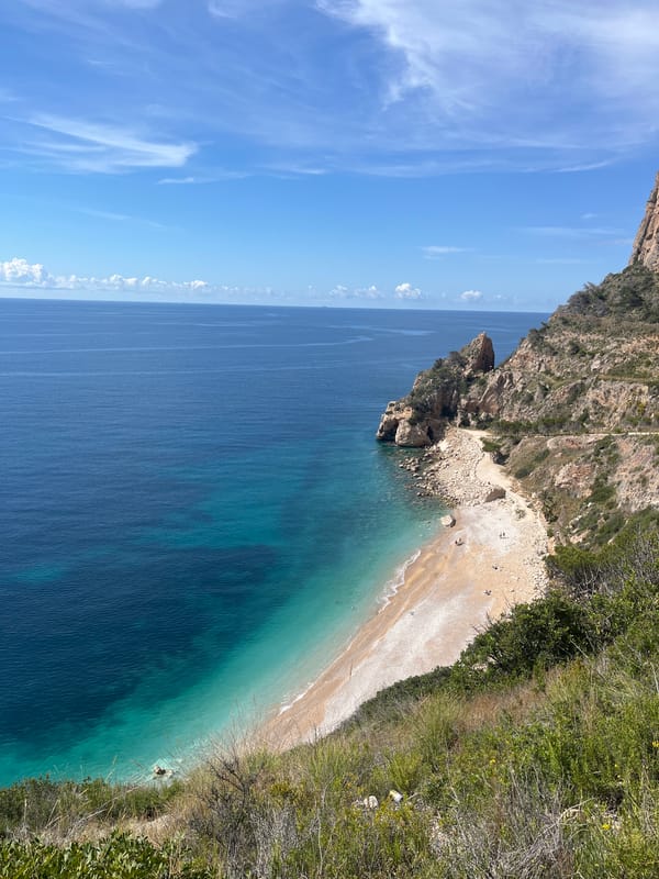 Coastal scenery documented at Cala del Moraig beach, Spain