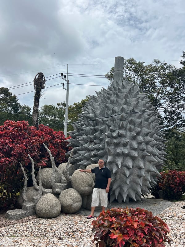 Outdoor sculpture park in Ko Samui blends fruit forms and mythology