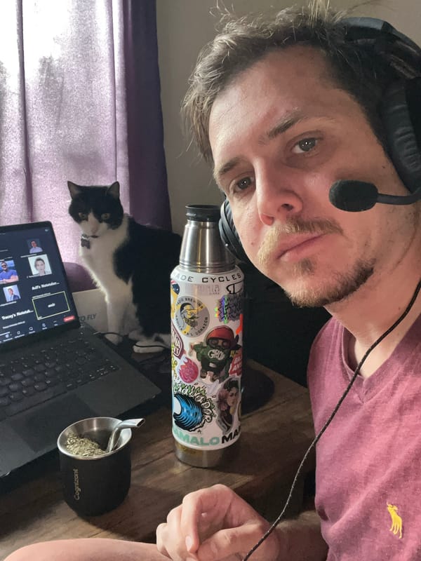 Remote worker prepares traditional mate in Ushuaia kitchen