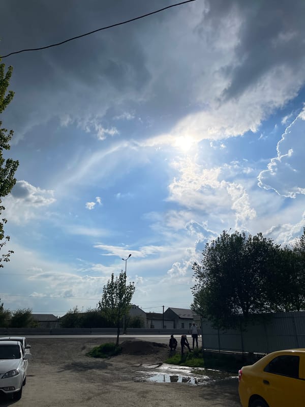 Daytime street scenes observed in Ziyodin, Uzbekistan