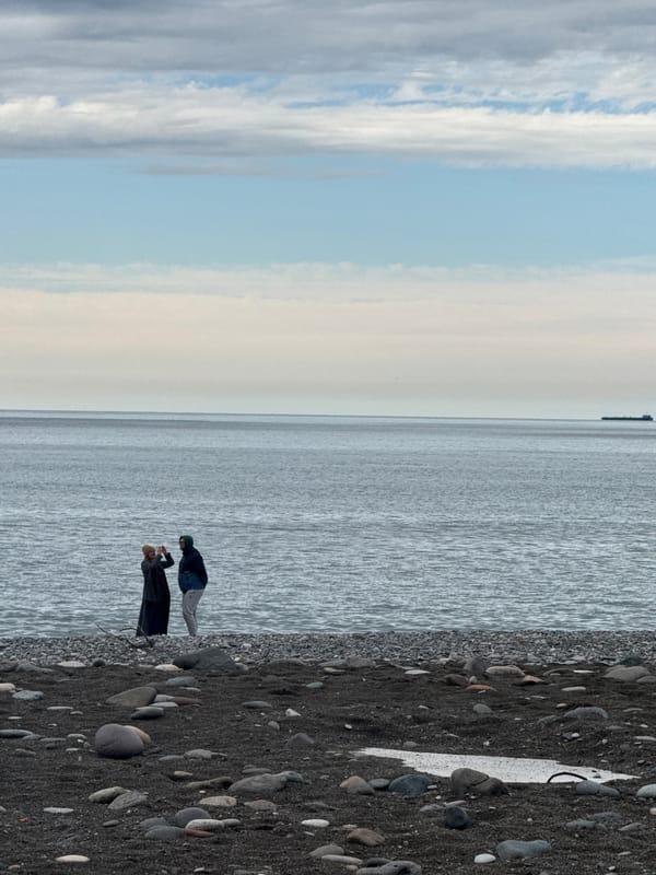 Quiet afternoon documented along Batumi's seaside promenade