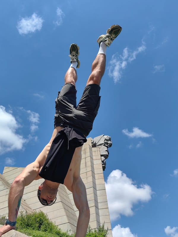 Parkour session at Buzludzha Monument, Shumen