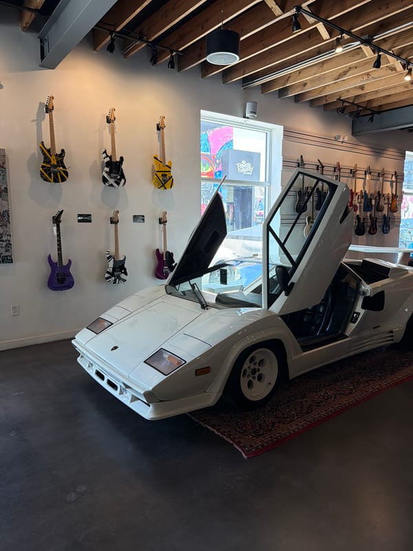 Classic cars on display at a Miami showroom