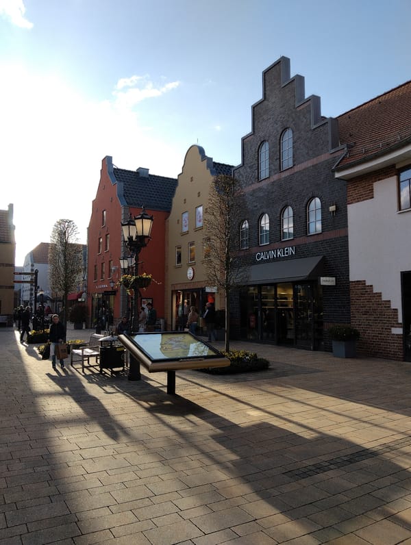 Designer outlet shopping center documented in Ochtrup, Germany