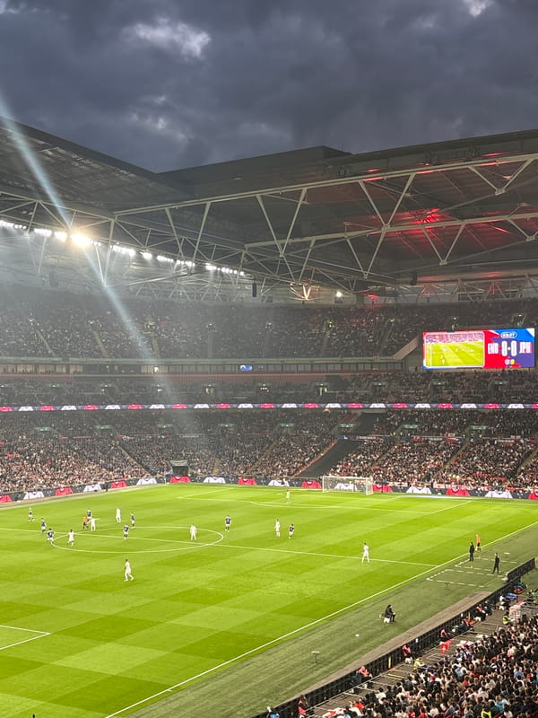 Crowds gather at Wembley Stadium area in London