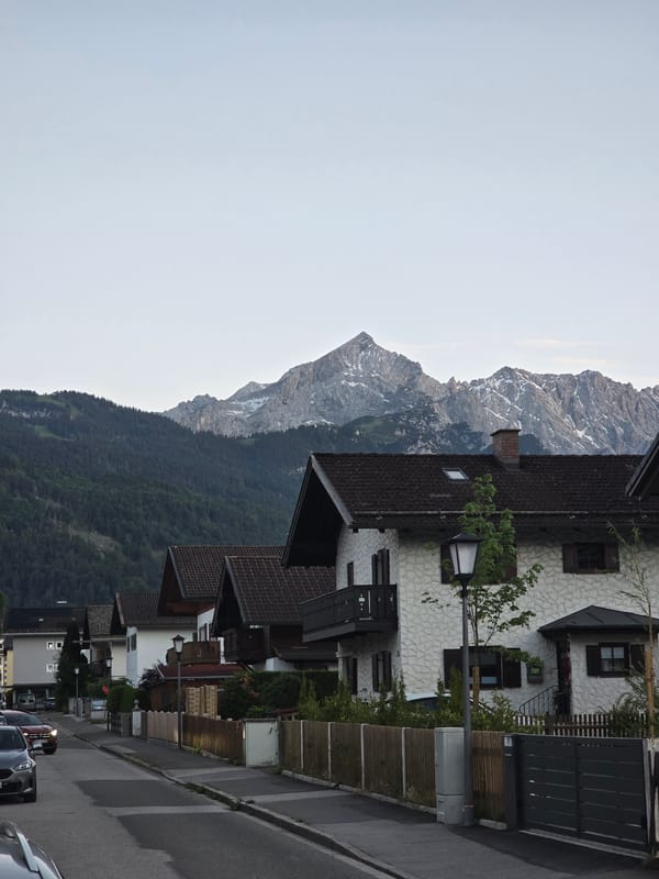 Evening stroll through Bavarian residential streets in Garmisch-Partenkirchen