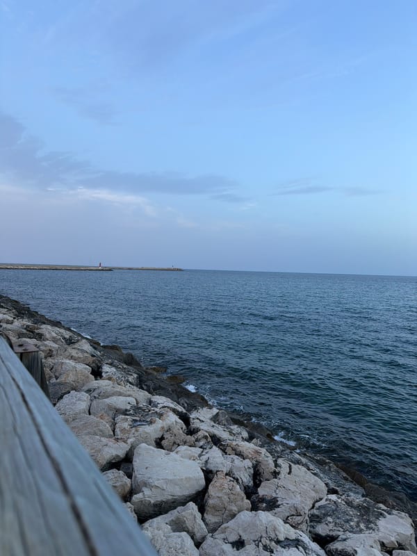 Calm evening at Dénia's rocky Mediterranean shoreline