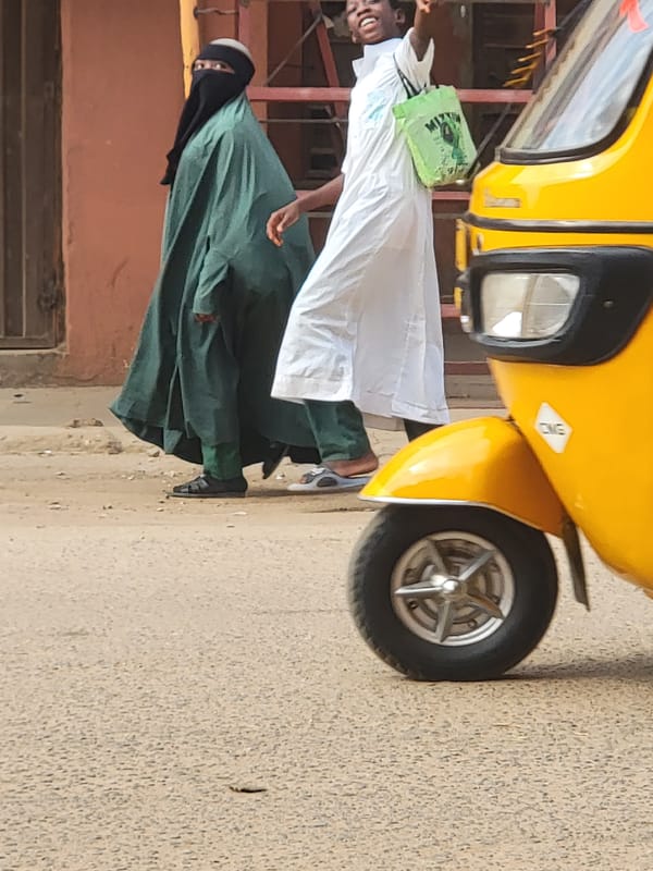 Morning street life observed in Maiburiji, Nigeria