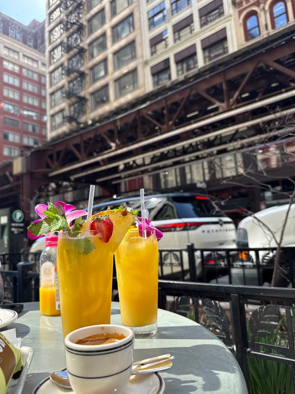 Evening scenes captured across downtown Chicago's streets and restaurants