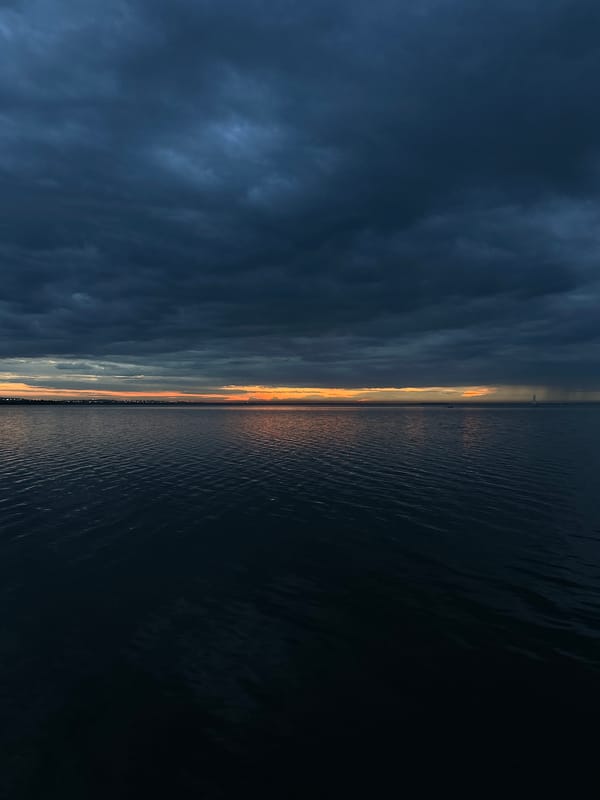 Moody twilight over a Kokshetau lakeside