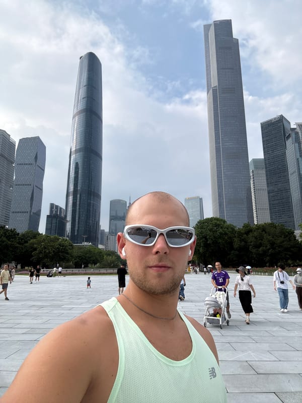 Canton Tower plaza on a grey Guangzhou morning