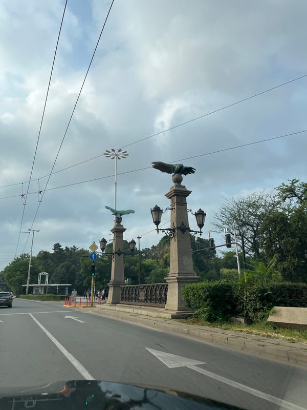 Approaching Eagles' Bridge in Sofia, Bulgaria