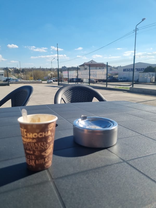 Afternoon café moment captured in Dobrich, Bulgaria