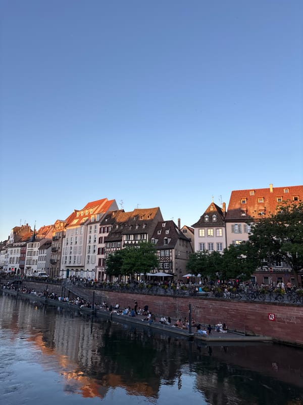 Strasbourg evening: riverfront views and pretzel souvenir