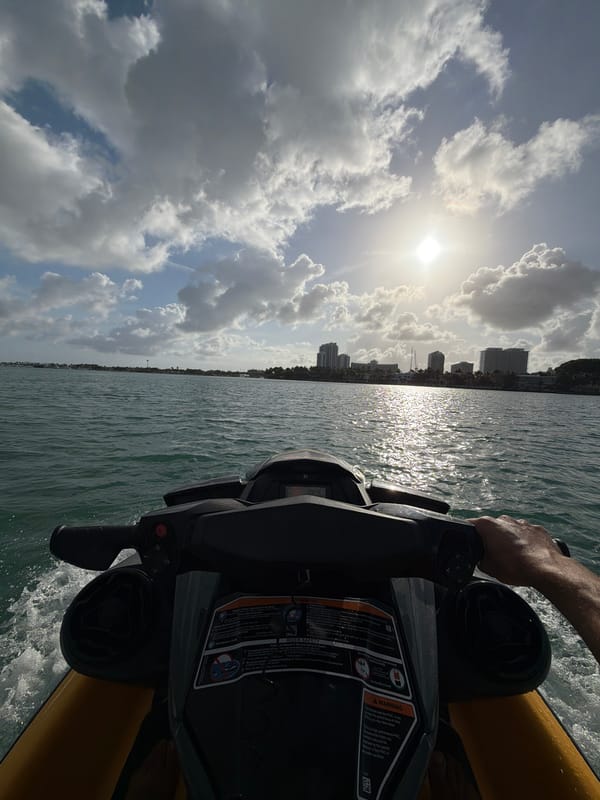 Jet ski ride captures Miami skyline from Bal Harbour waters