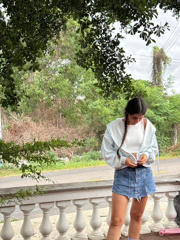 Casual outdoor portraits around Mũi Né in matching fit
