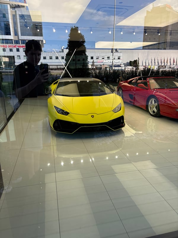 Sofia residents document luxury car, selfie, evening cityscape
