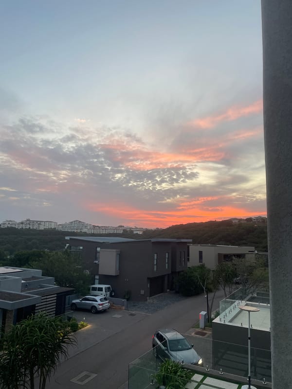 Twilight scene captured over Umhlanga residential neighborhood