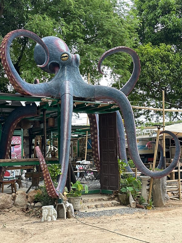 Eclectic outdoor sculpture yard in Ko Samui, Thailand