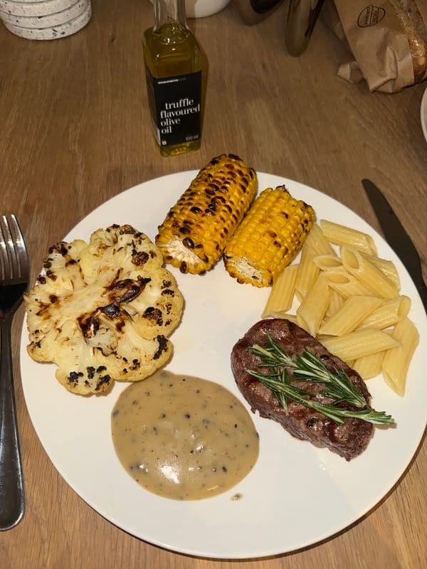 Cape Town resident grills steak dinner with vegetables