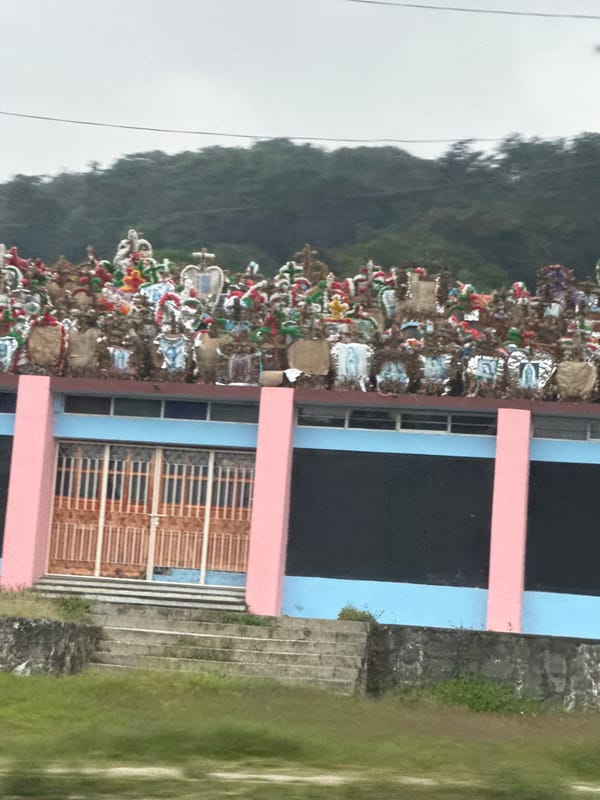 Decorated mountainside cemetery observed in Jilotepec, Mexico