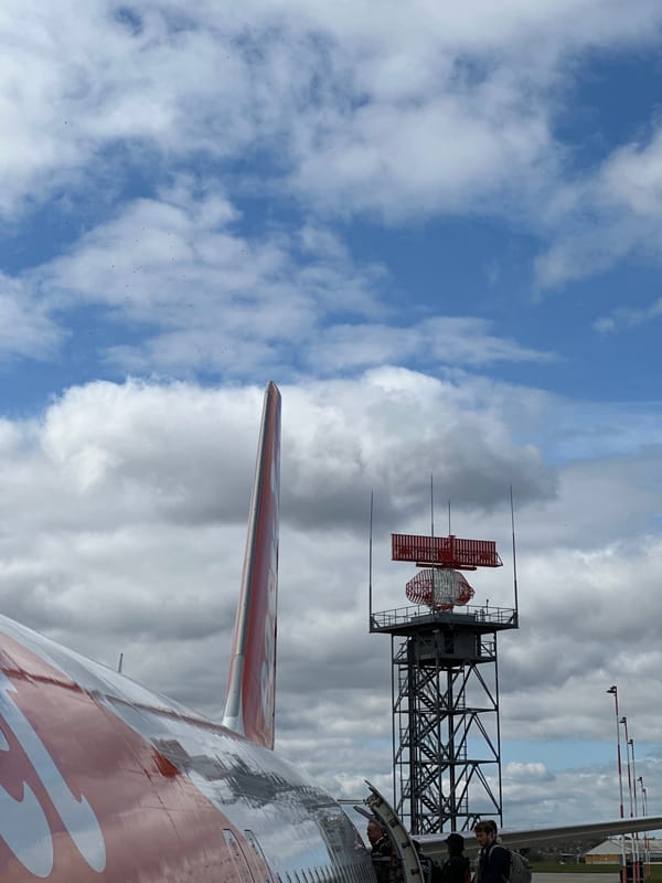 EasyJet passengers board and disembark at Southend Airport