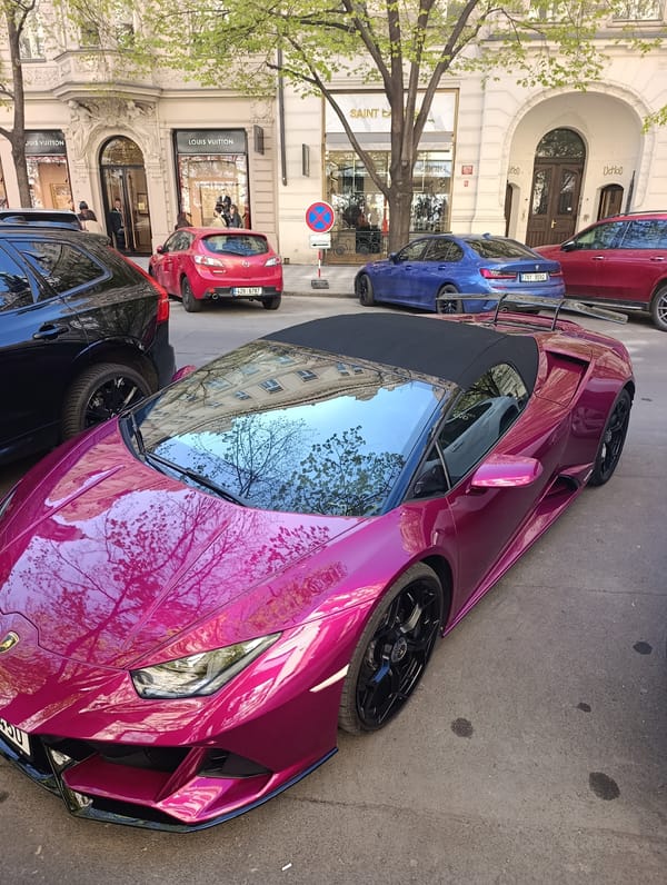 Luxury cars spotted parked in Prague shopping district