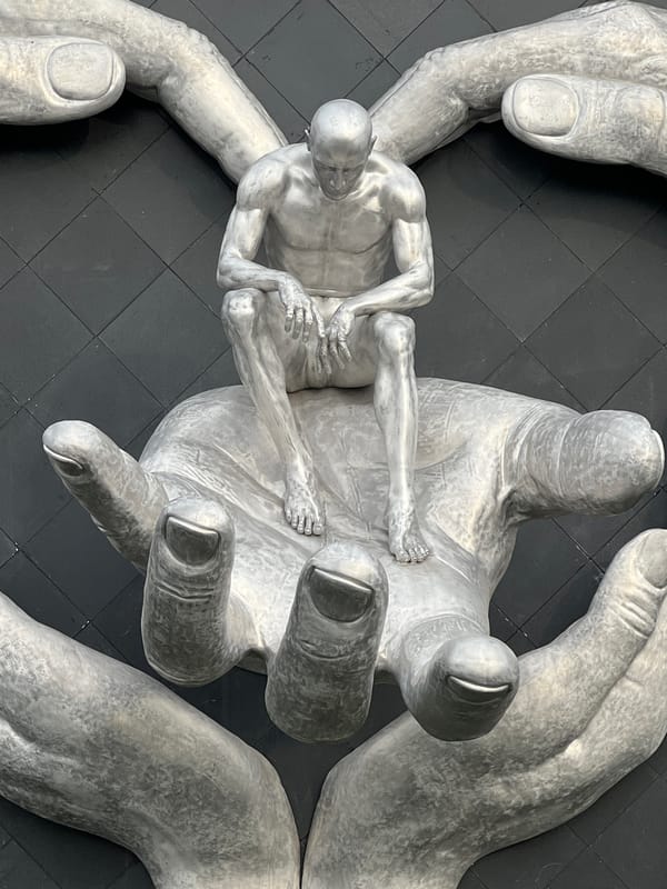 Public art sculptures documented in downtown Krasnodar, Russia